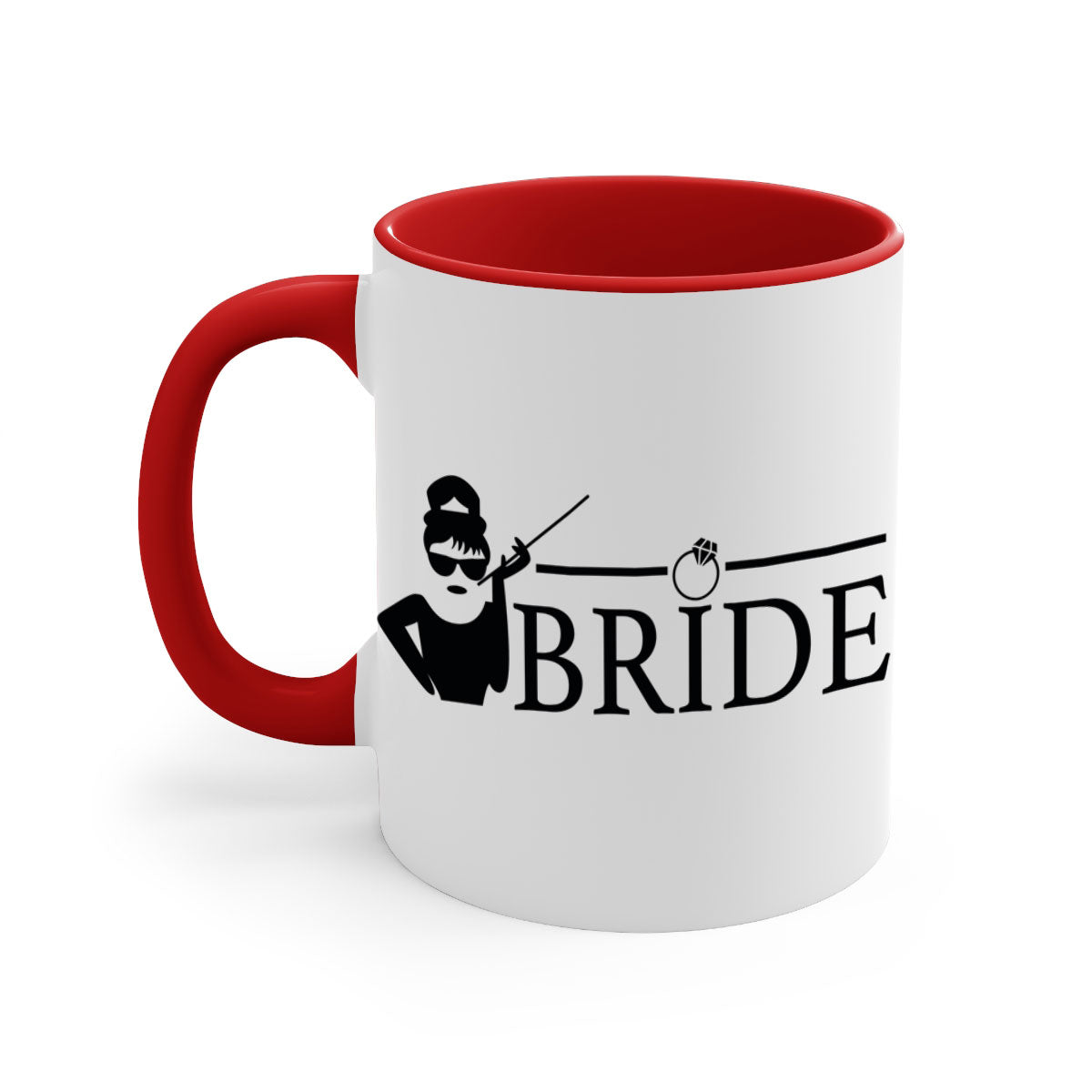 Bride Squad 137# Mug featuring a glossy finish, colored handle, and interior, available in five vibrant colors.