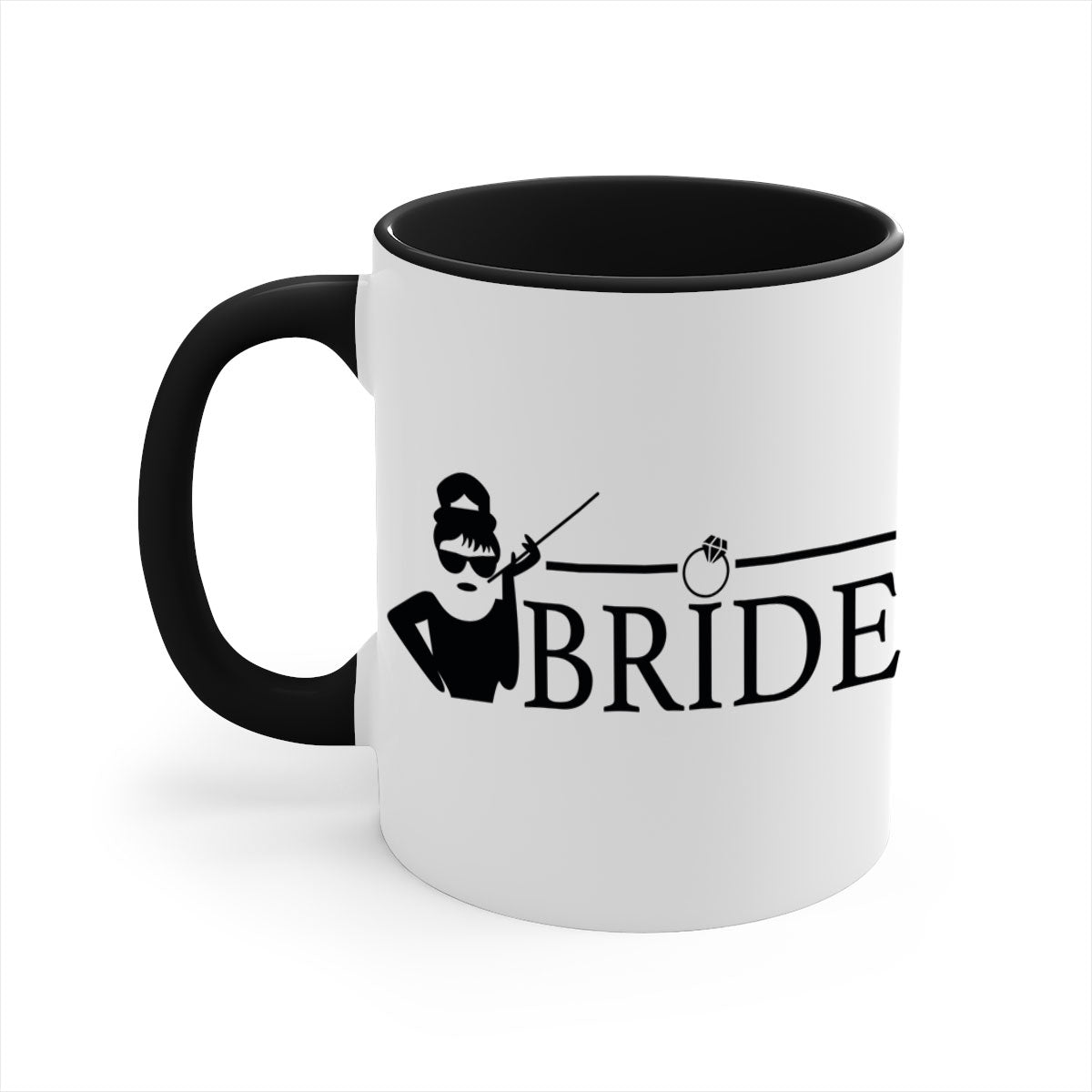 Bride Squad 137# Mug featuring a glossy finish, colored handle, and interior, available in five vibrant colors.
