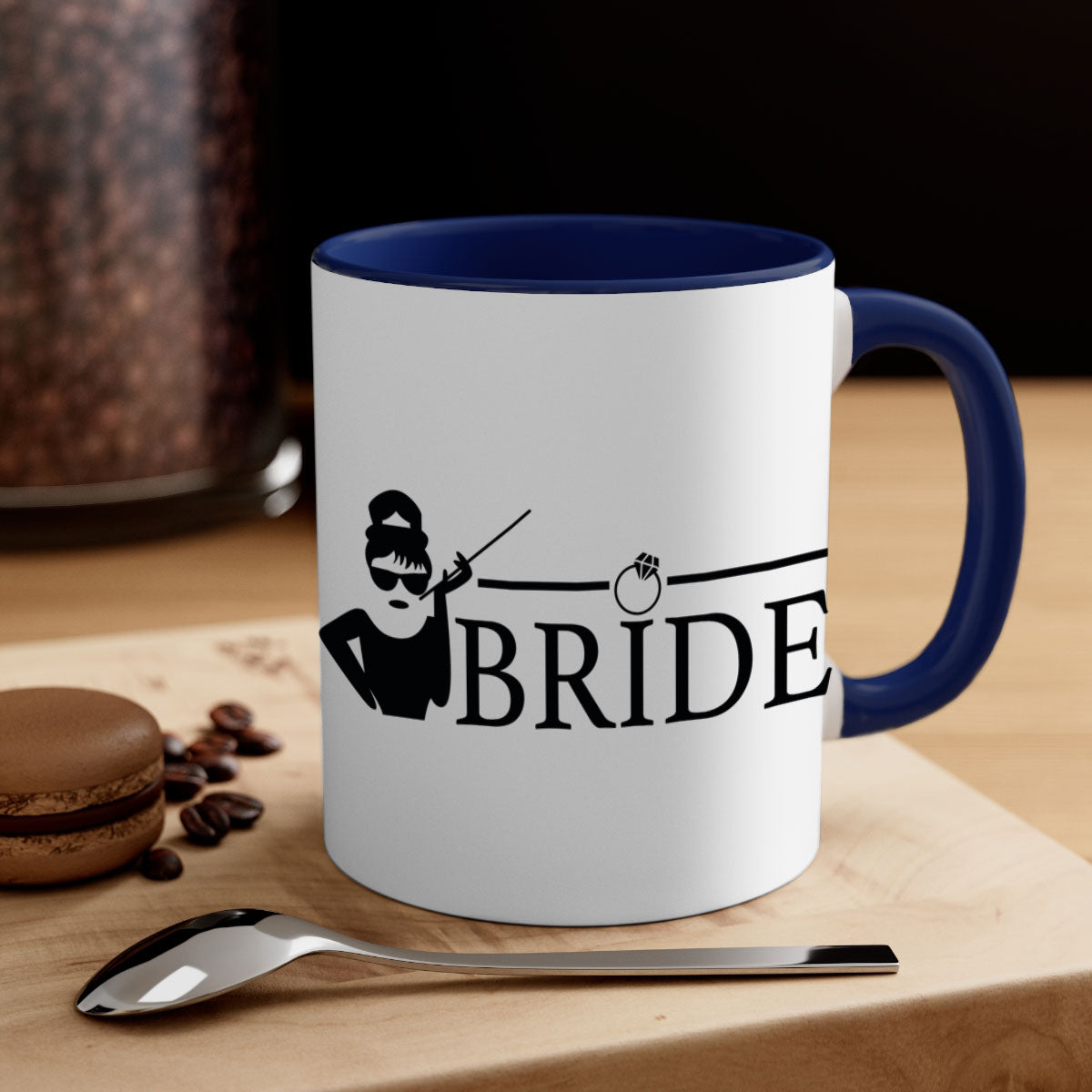 Bride Squad 137# Mug featuring a glossy finish, colored handle, and interior, available in five vibrant colors.
