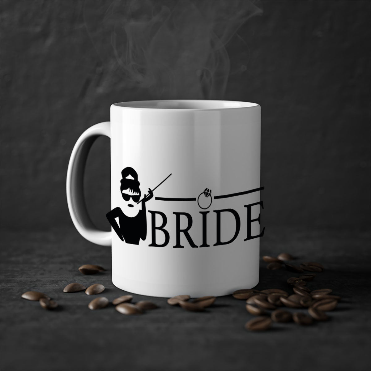 Bride Squad 137# Mug featuring a glossy finish, colored handle, and interior, available in five vibrant colors.
