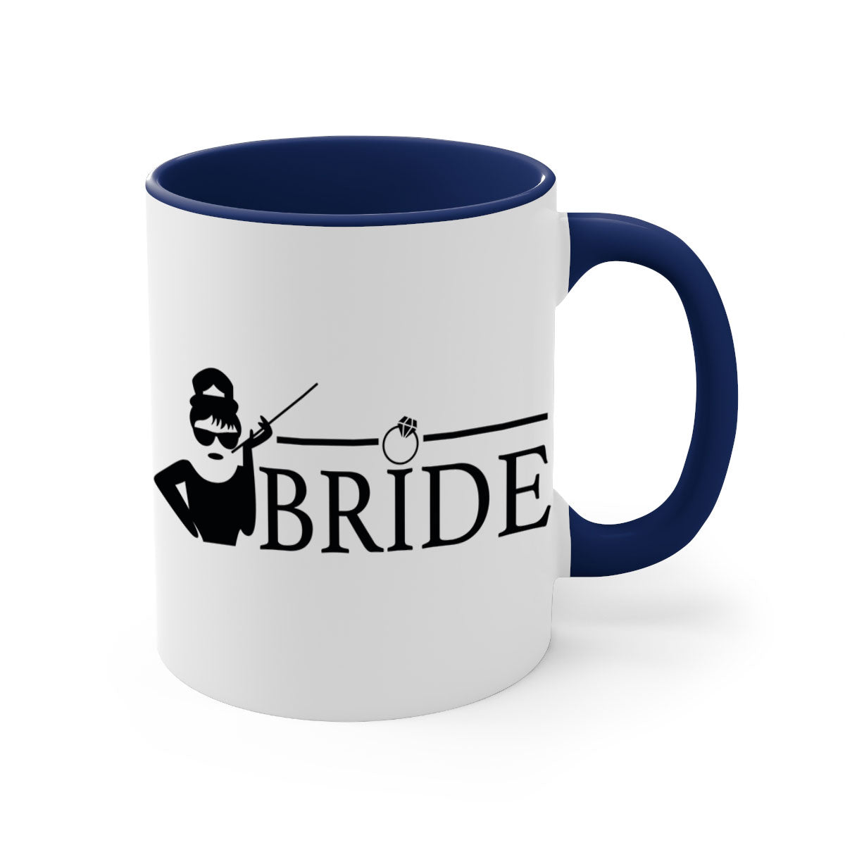 Bride Squad 137# Mug featuring a glossy finish, colored handle, and interior, available in five vibrant colors.
