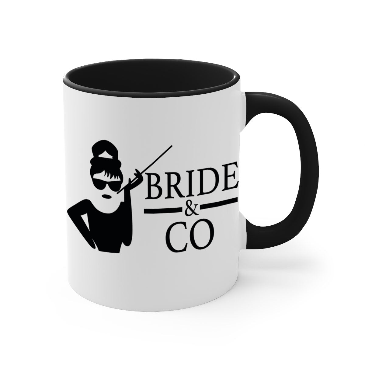 Bride Squad 30# Mug featuring a two-tone design with a colored handle and glossy finish, available in multiple colors.