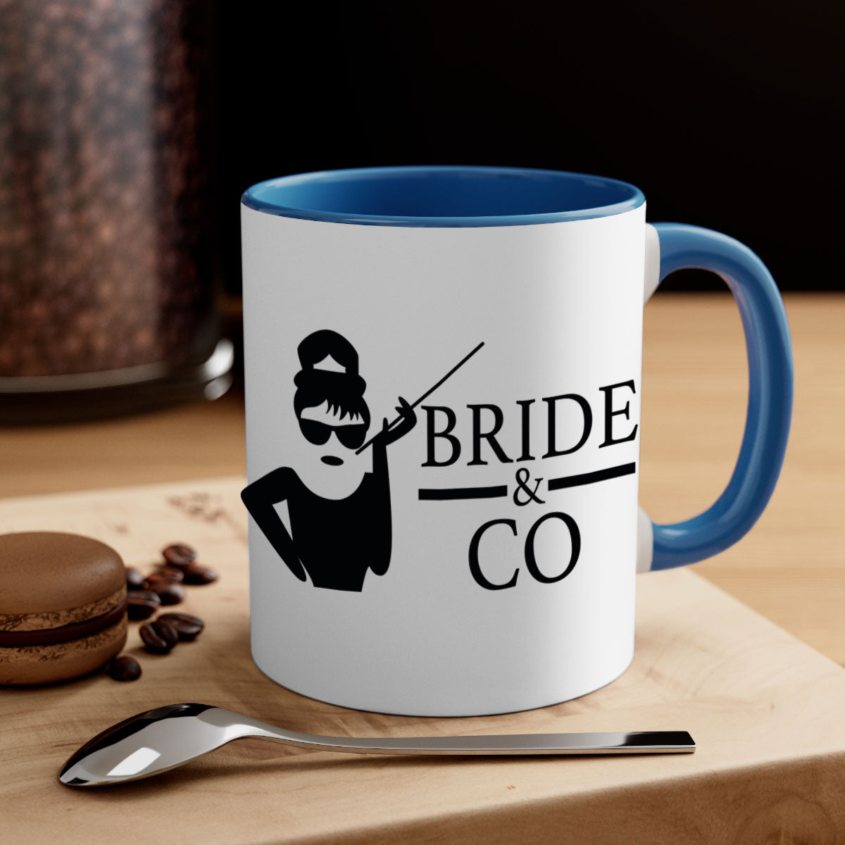 Bride Squad 30# Mug featuring a two-tone design with a colored handle and glossy finish, available in multiple colors.