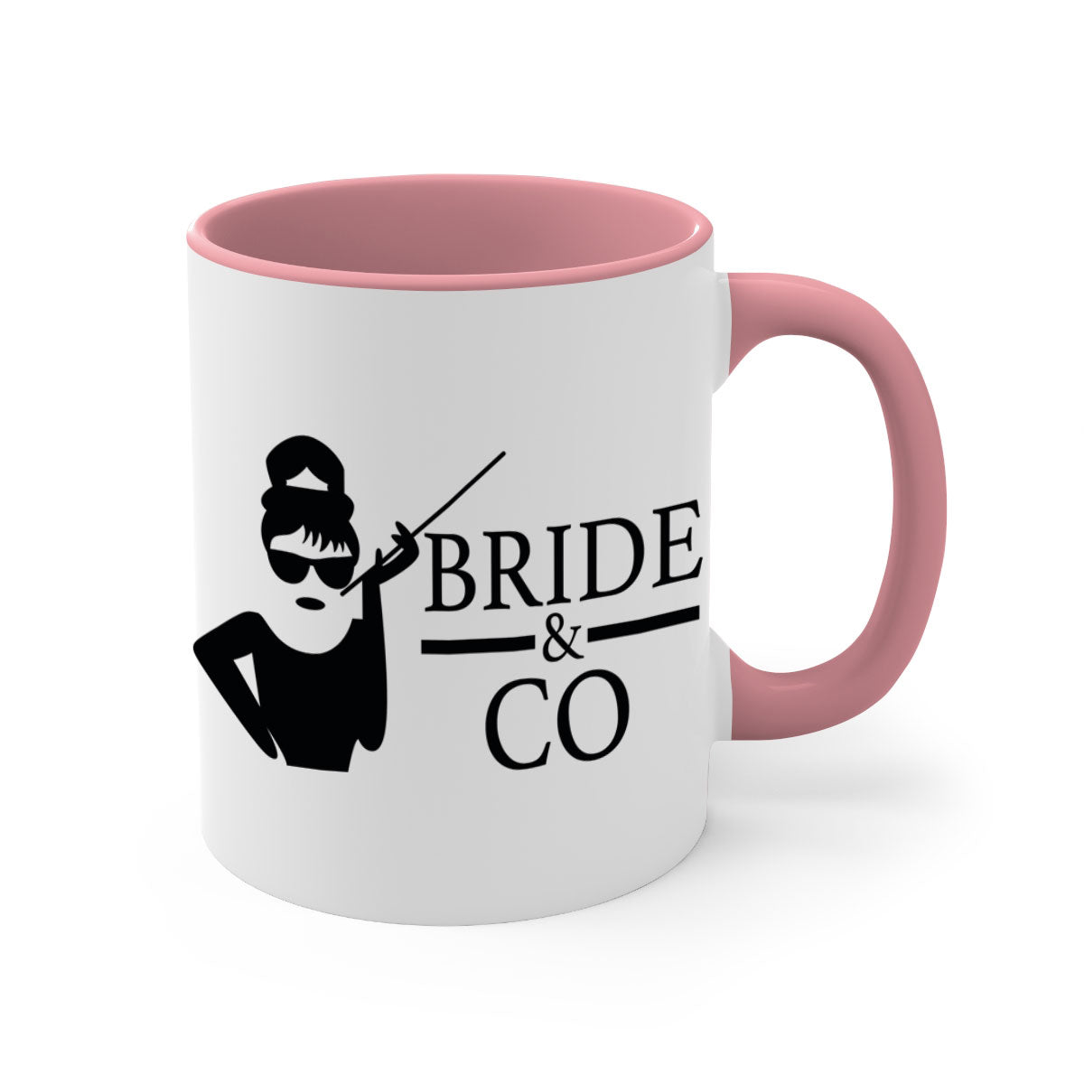Bride Squad 30# Mug featuring a two-tone design with a colored handle and glossy finish, available in multiple colors.