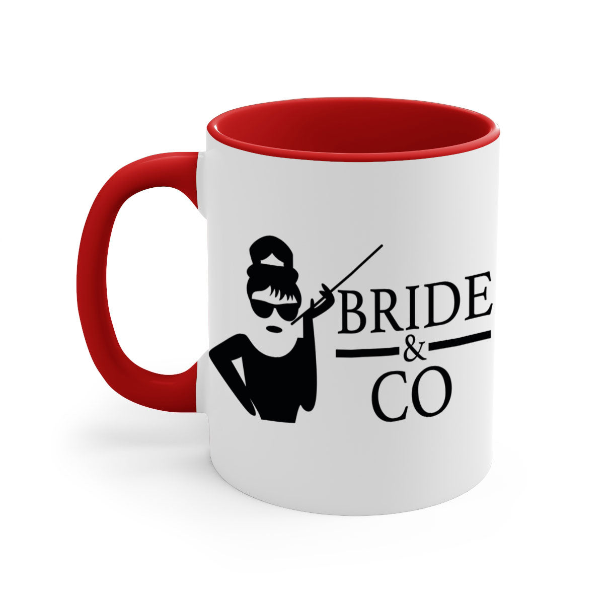 Bride Squad 30# Mug featuring a two-tone design with a colored handle and glossy finish, available in multiple colors.