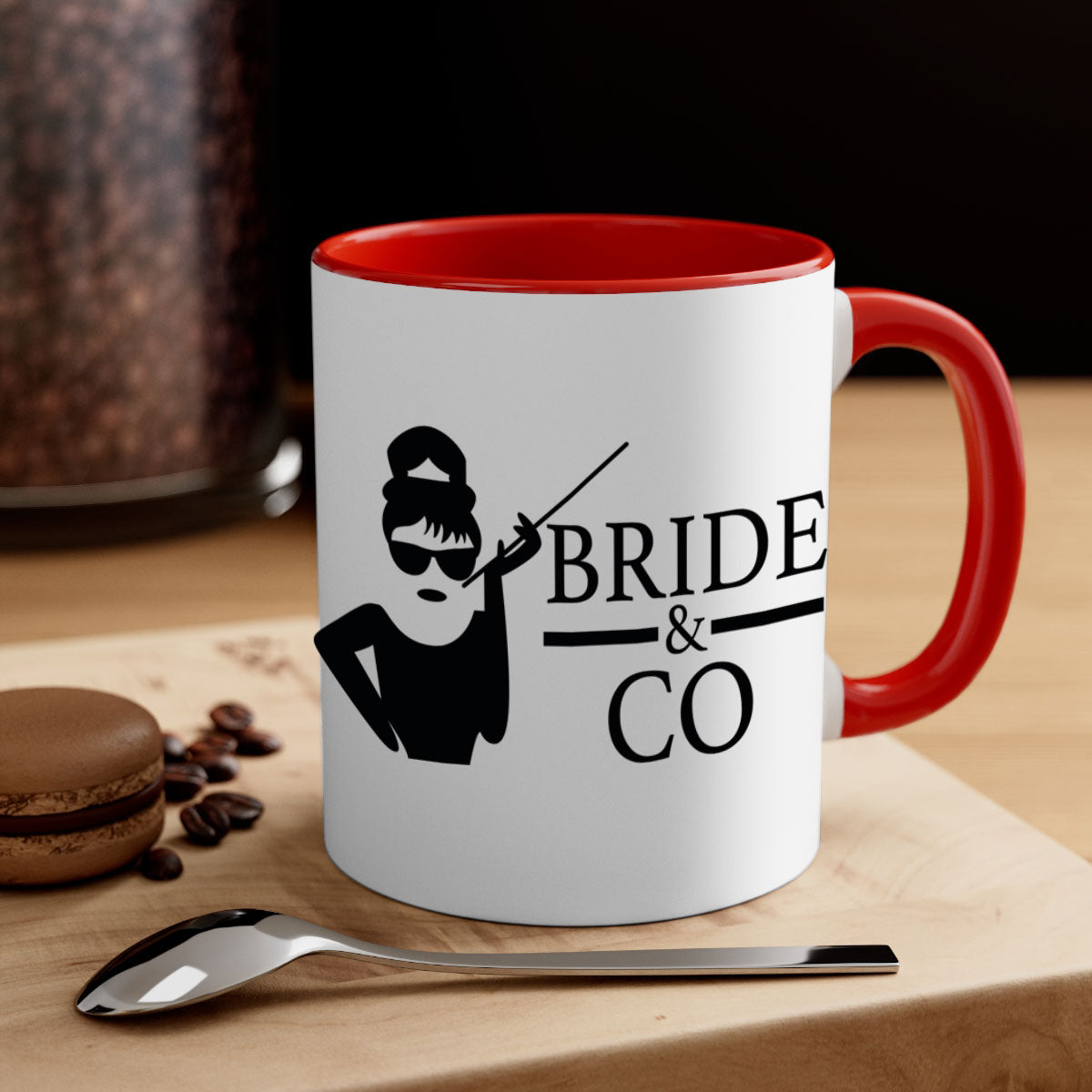 Bride Squad 30# Mug featuring a two-tone design with a colored handle and glossy finish, available in multiple colors.