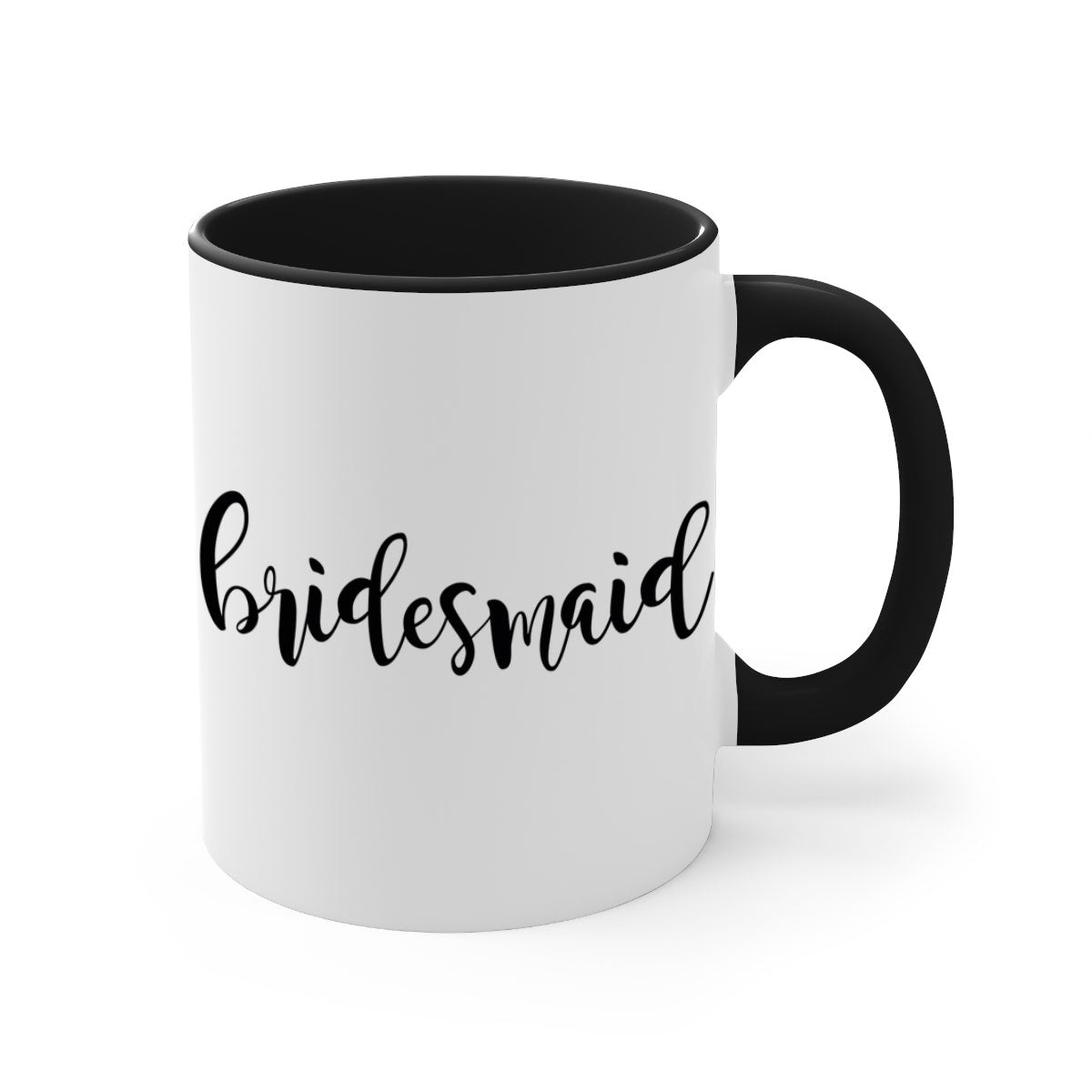 Bride Squad 34# Mug featuring a glossy finish, colored handle, and interior, available in five vibrant colors.
