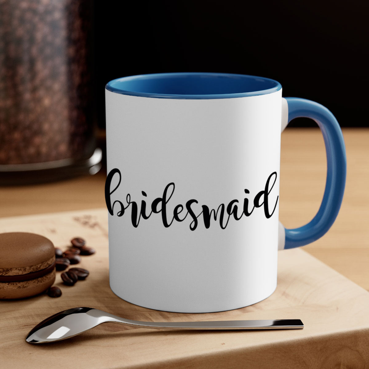 Bride Squad 34# Mug featuring a glossy finish, colored handle, and interior, available in five vibrant colors.
