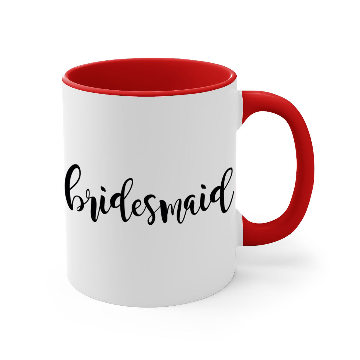 Bride Squad 34# Mug featuring a glossy finish, colored handle, and interior, available in five vibrant colors.