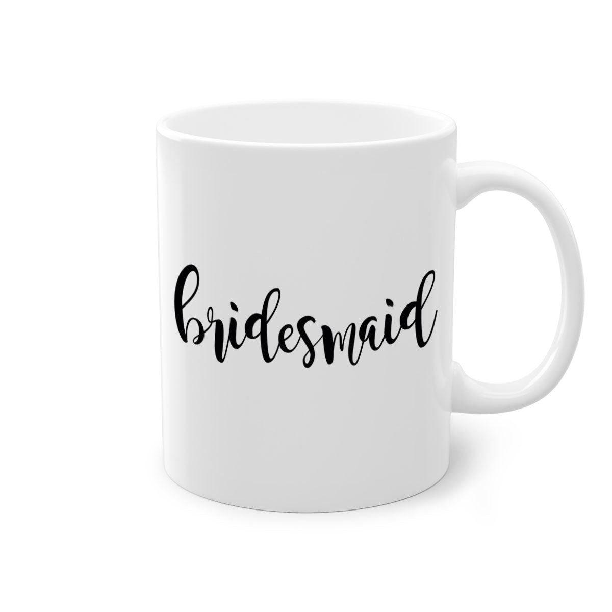 Bride Squad 34# Mug featuring a glossy finish, colored handle, and interior, available in five vibrant colors.