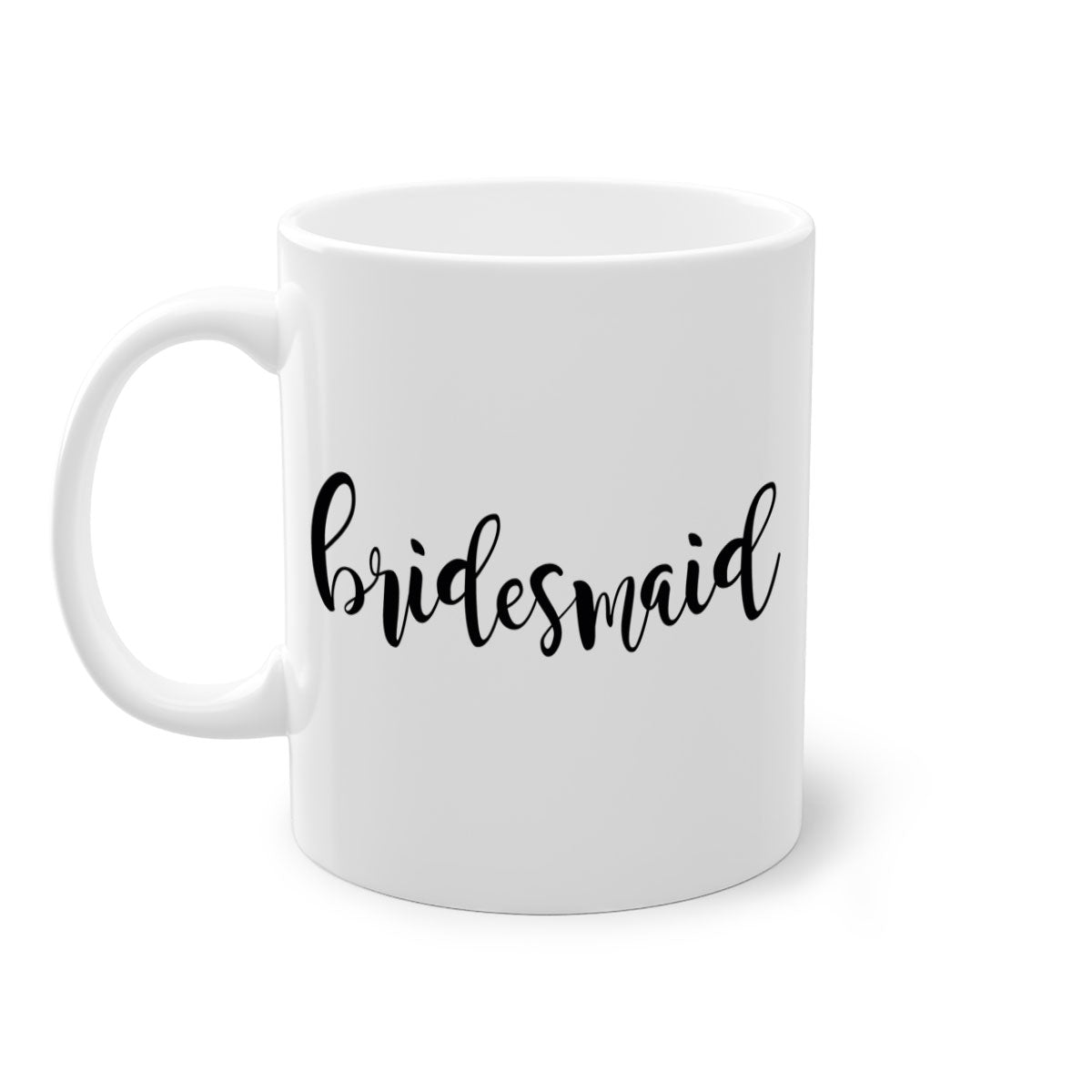 Bride Squad 34# Mug featuring a glossy finish, colored handle, and interior, available in five vibrant colors.