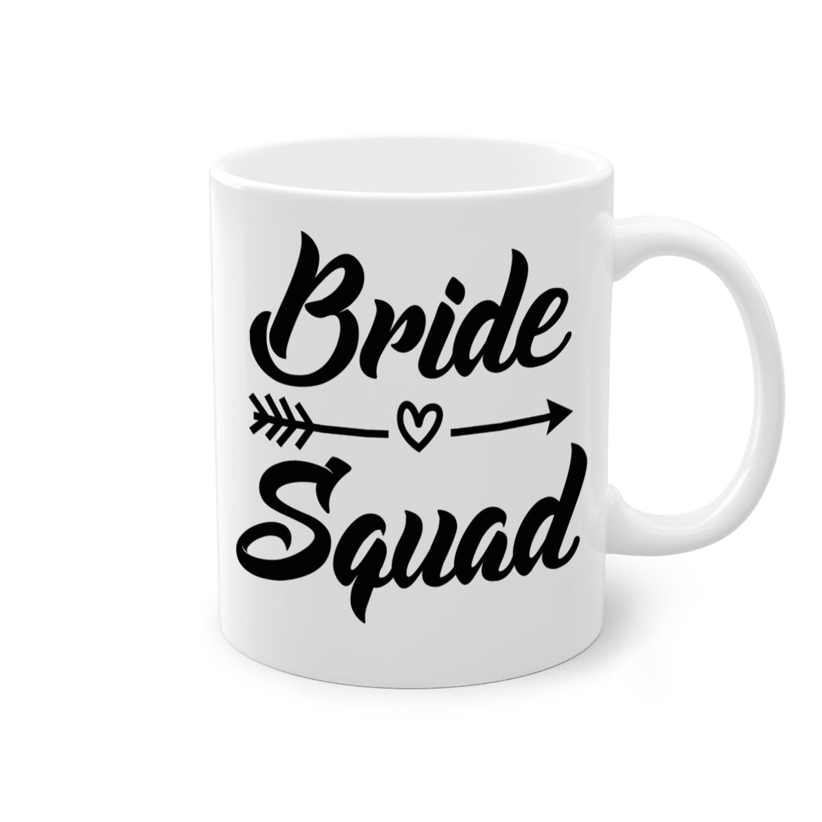 Bride Squad 36# Mug featuring a glossy finish, colored handle, and interior, available in five vibrant colors.
