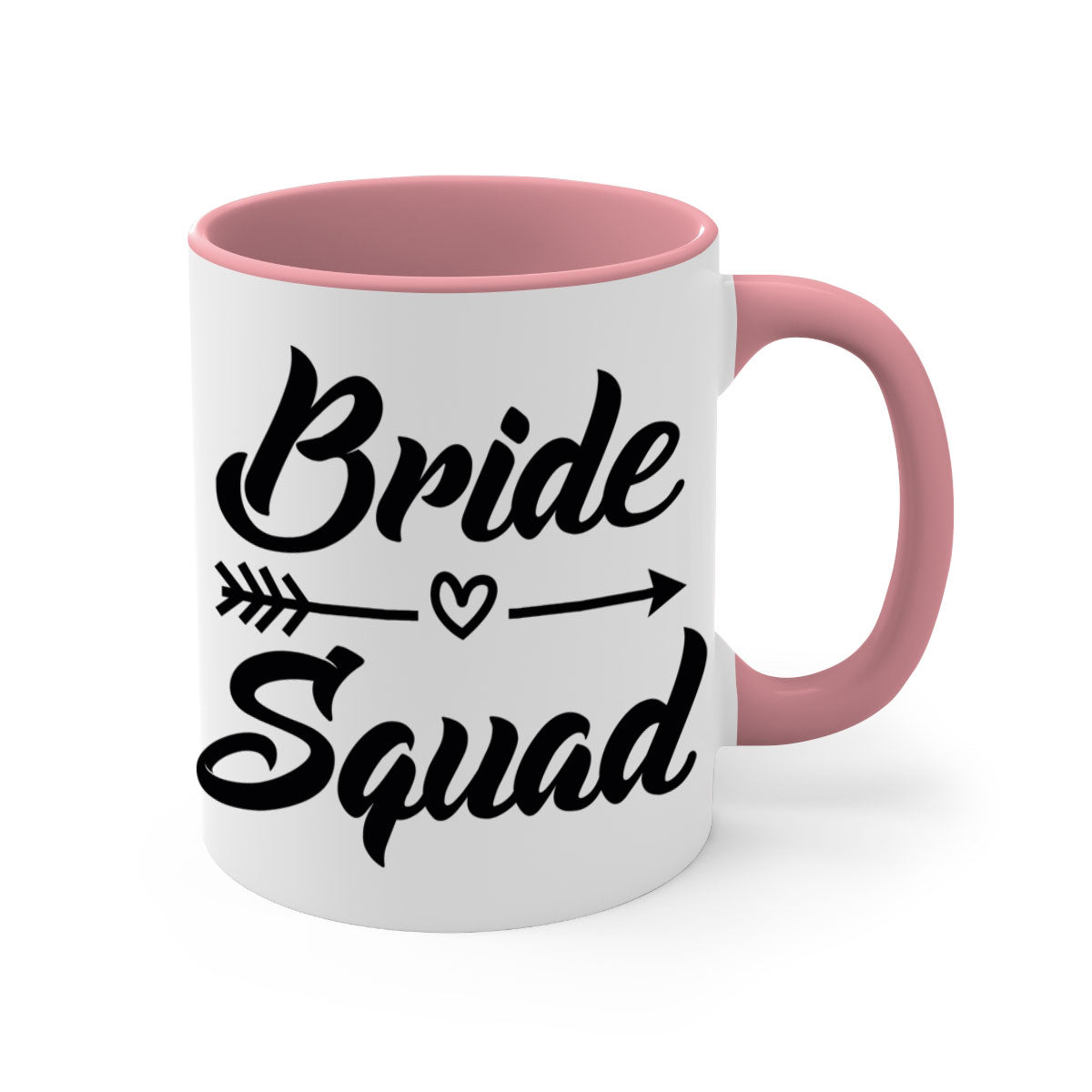 Bride Squad 36# Mug featuring a glossy finish, colored handle, and interior, available in five vibrant colors.
