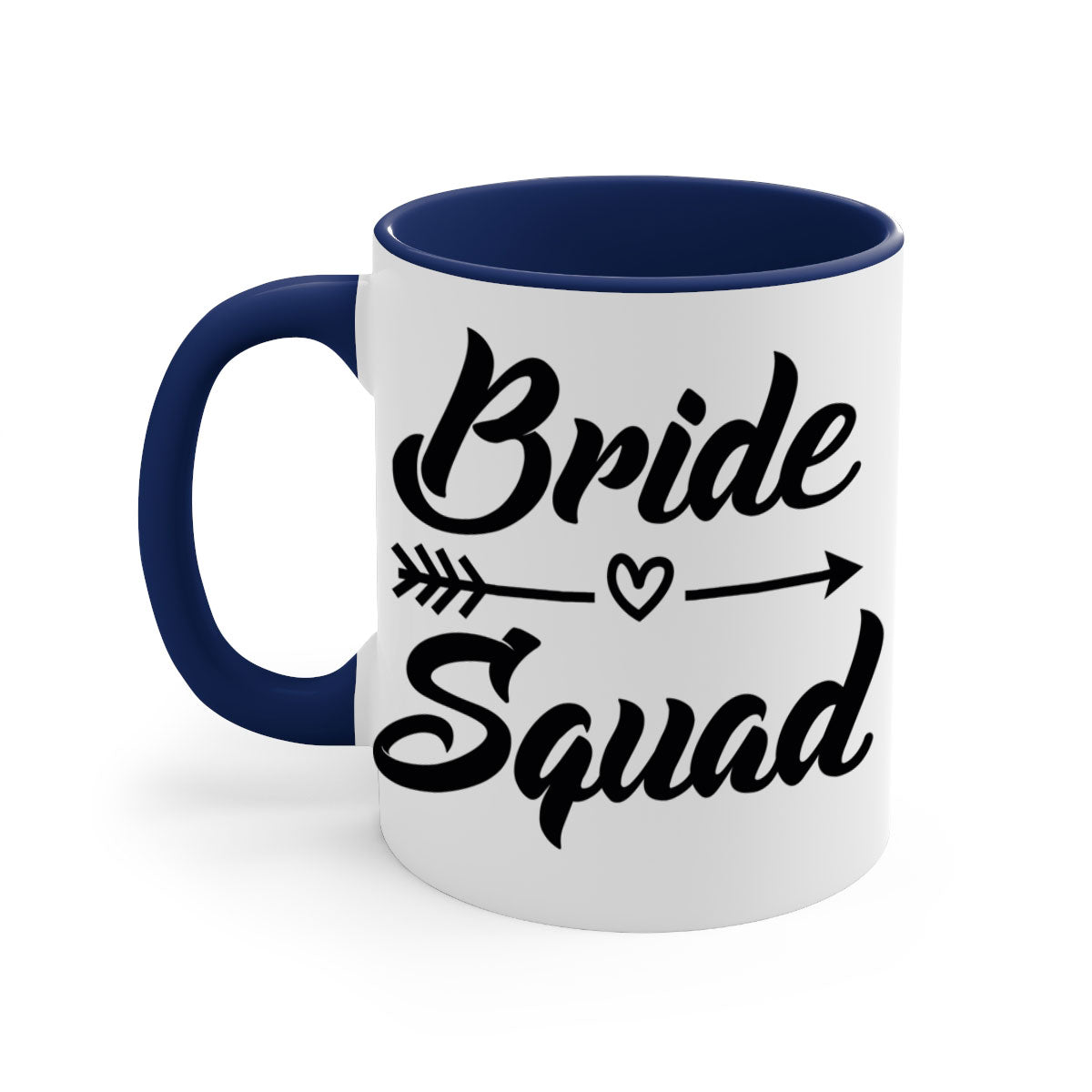 Bride Squad 36# Mug featuring a glossy finish, colored handle, and interior, available in five vibrant colors.