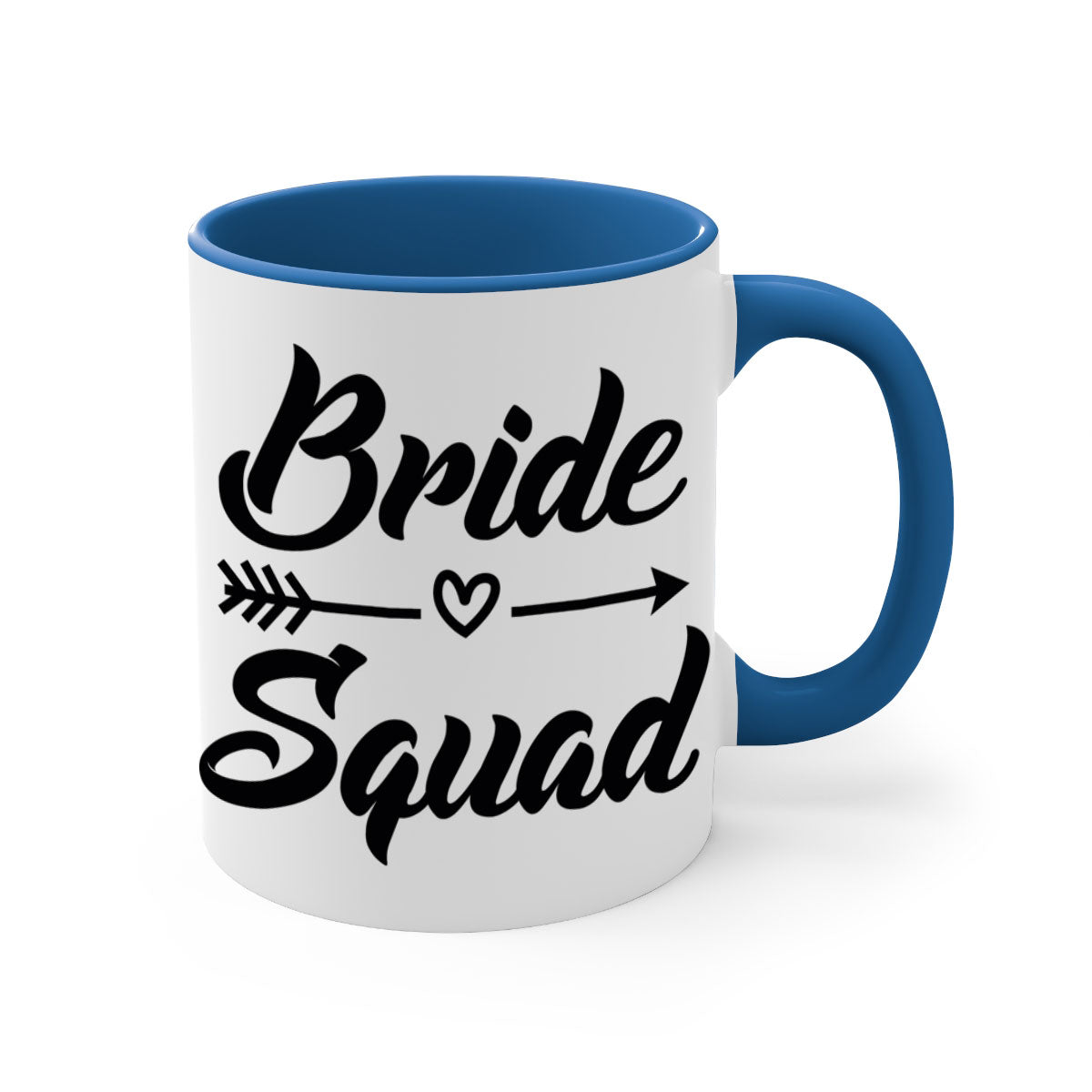 Bride Squad 36# Mug featuring a glossy finish, colored handle, and interior, available in five vibrant colors.