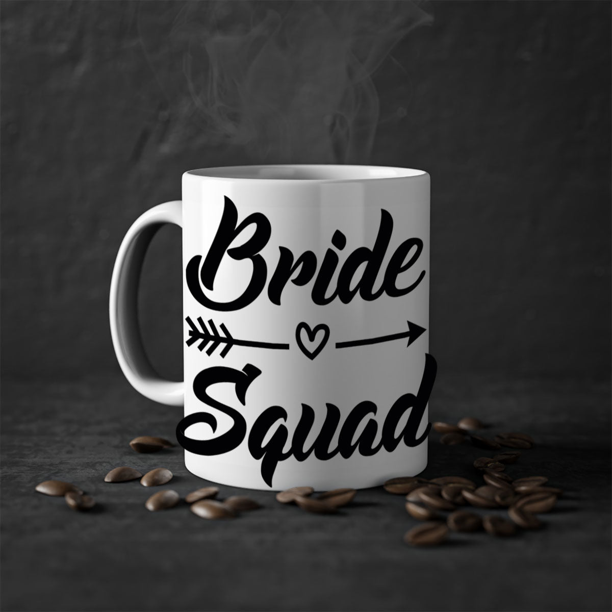 Bride Squad 36# Mug featuring a glossy finish, colored handle, and interior, available in five vibrant colors.