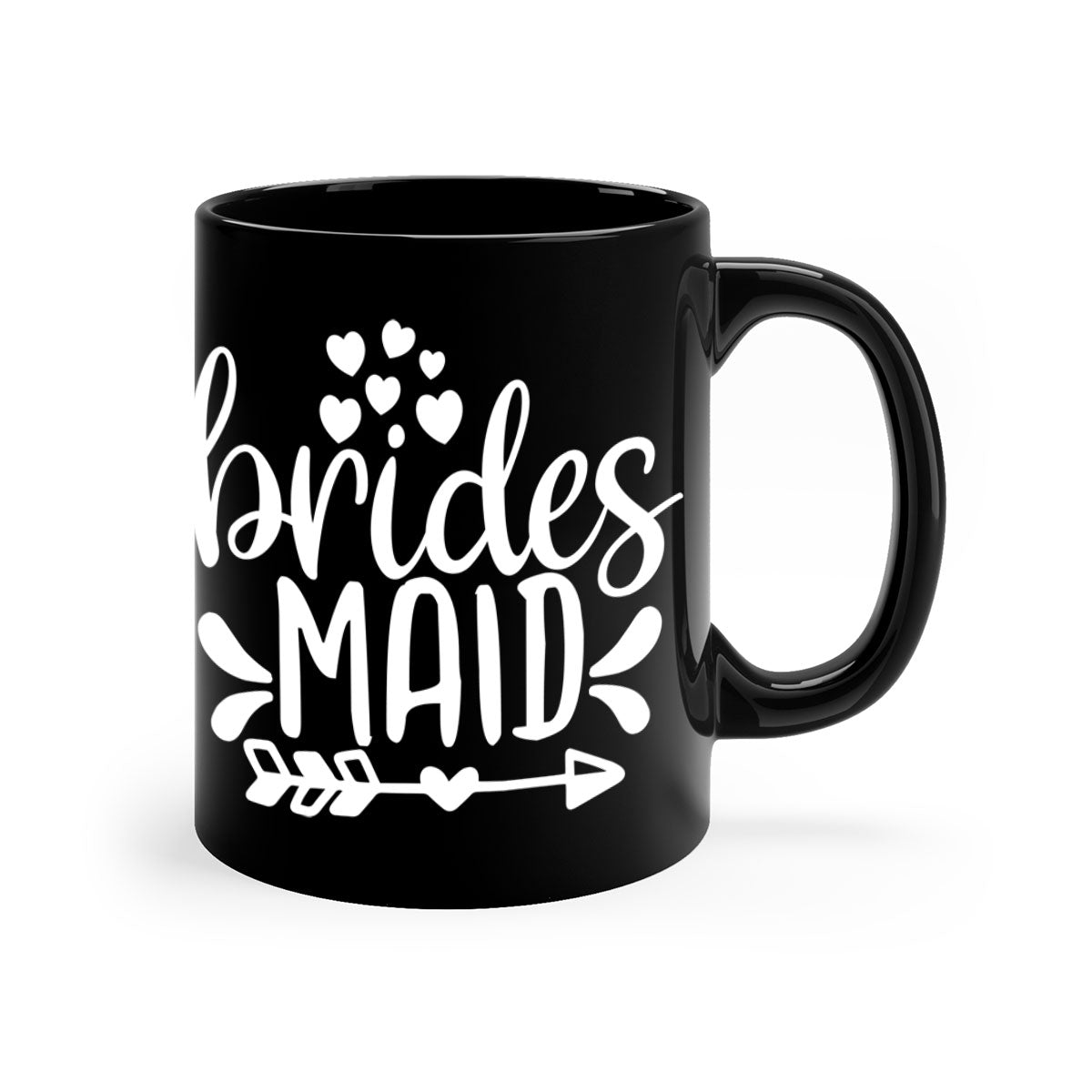 Brides Maid 6# Mug featuring a glossy finish, colored handle, and interior, available in multiple colors and sizes.