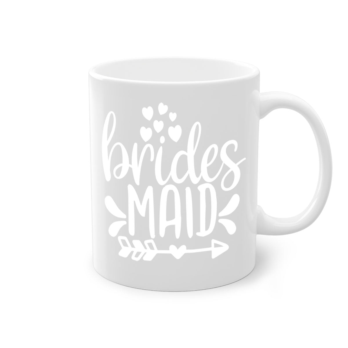 Brides Maid 6# Mug featuring a glossy finish, colored handle, and interior, available in multiple colors and sizes.