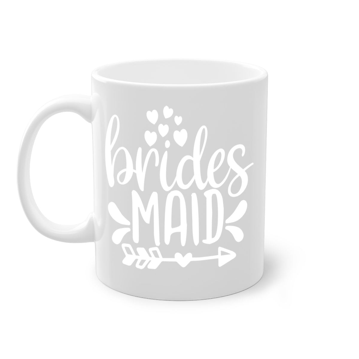 Brides Maid 6# Mug featuring a glossy finish, colored handle, and interior, available in multiple colors and sizes.