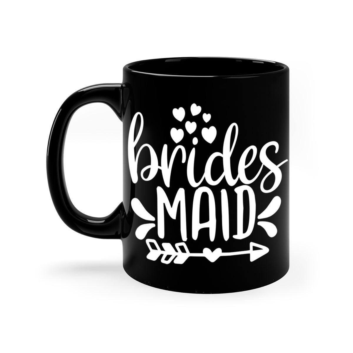 Brides Maid 6# Mug featuring a glossy finish, colored handle, and interior, available in multiple colors and sizes.