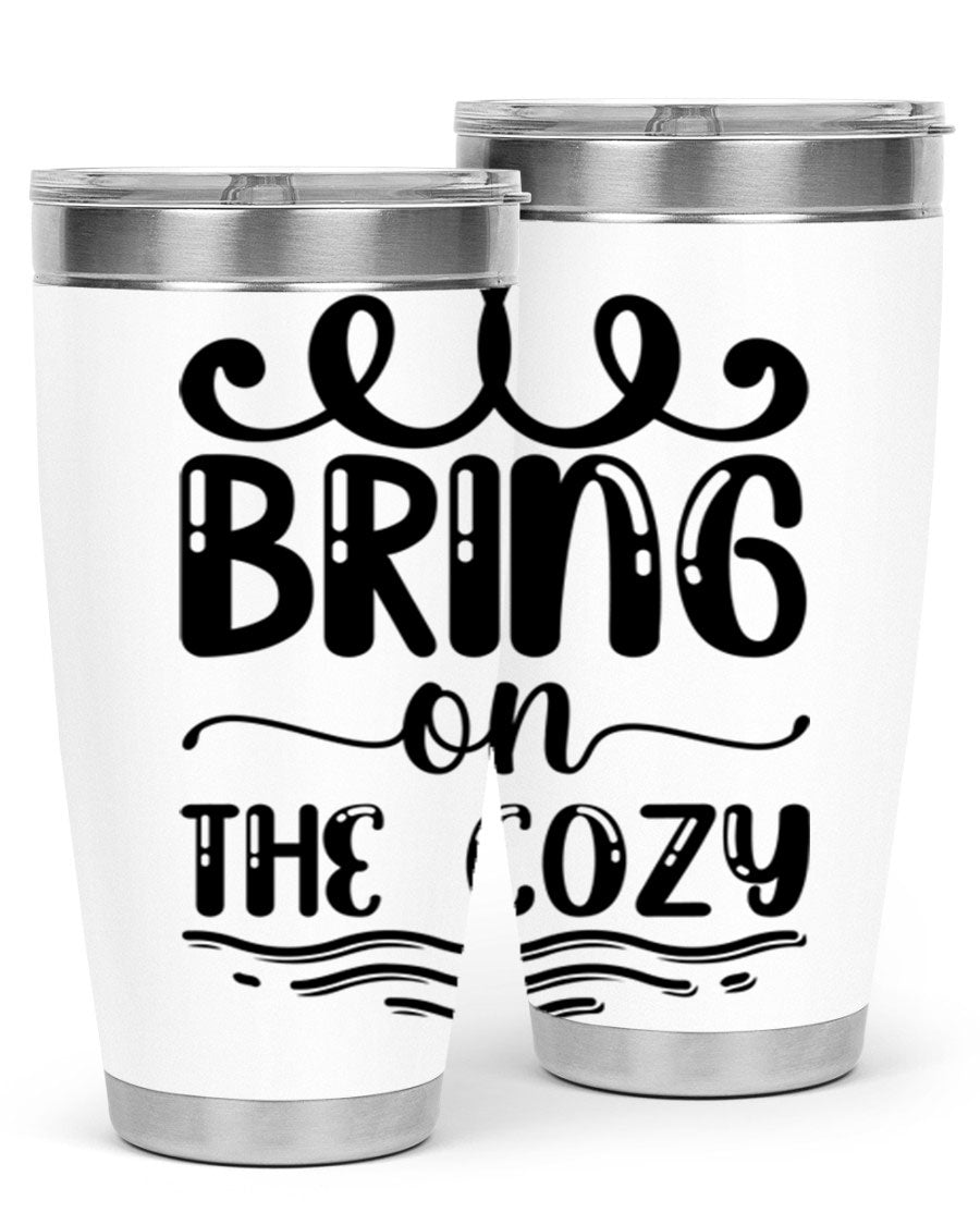 Bring on the Cozy 26# Tumbler, a stylish 20oz double wall vacuum insulated tumbler with copper lining, perfect for hot and cold beverages.