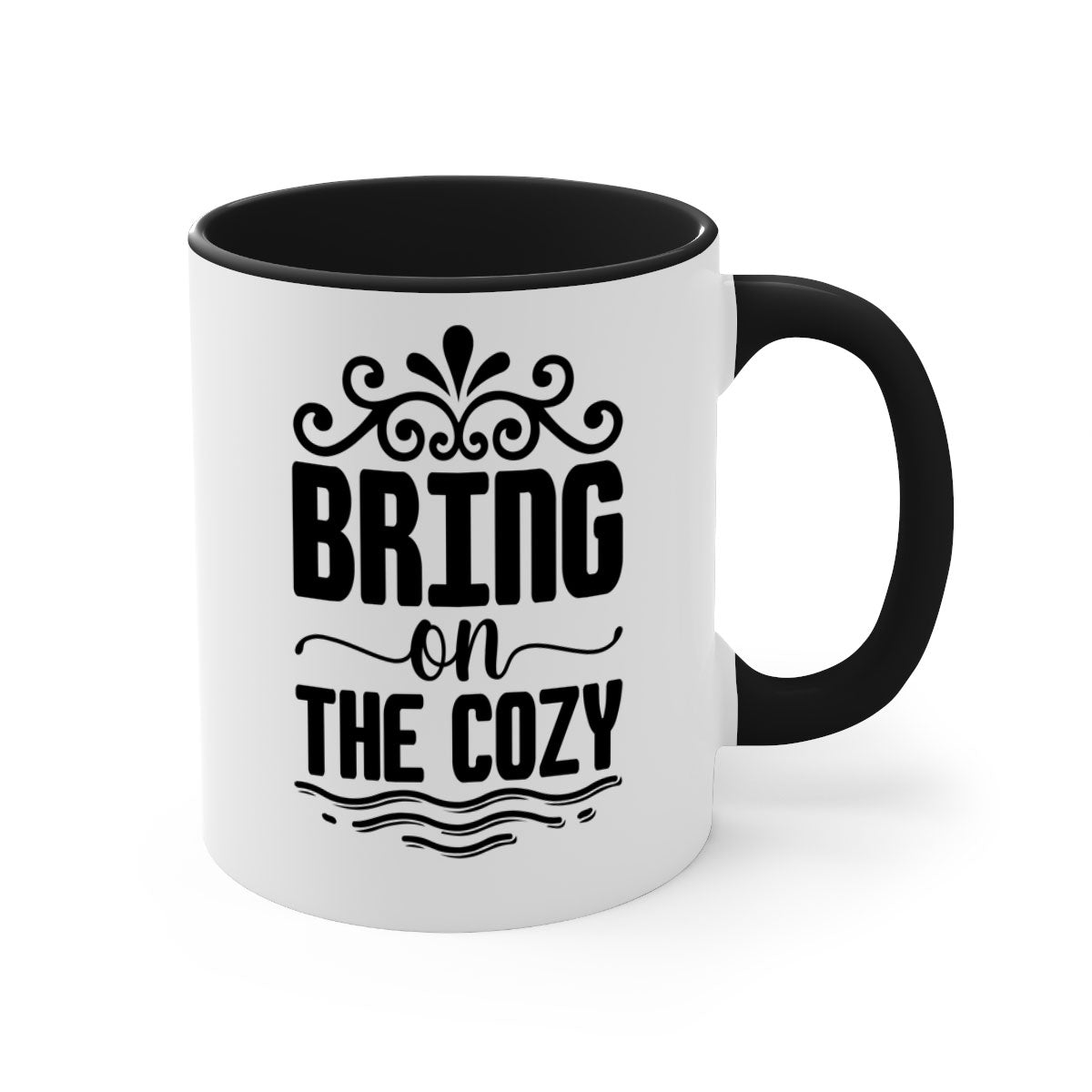Bring on the Cozy 27# winter mug featuring a glossy finish, colored handle, and interior, available in five vibrant colors.