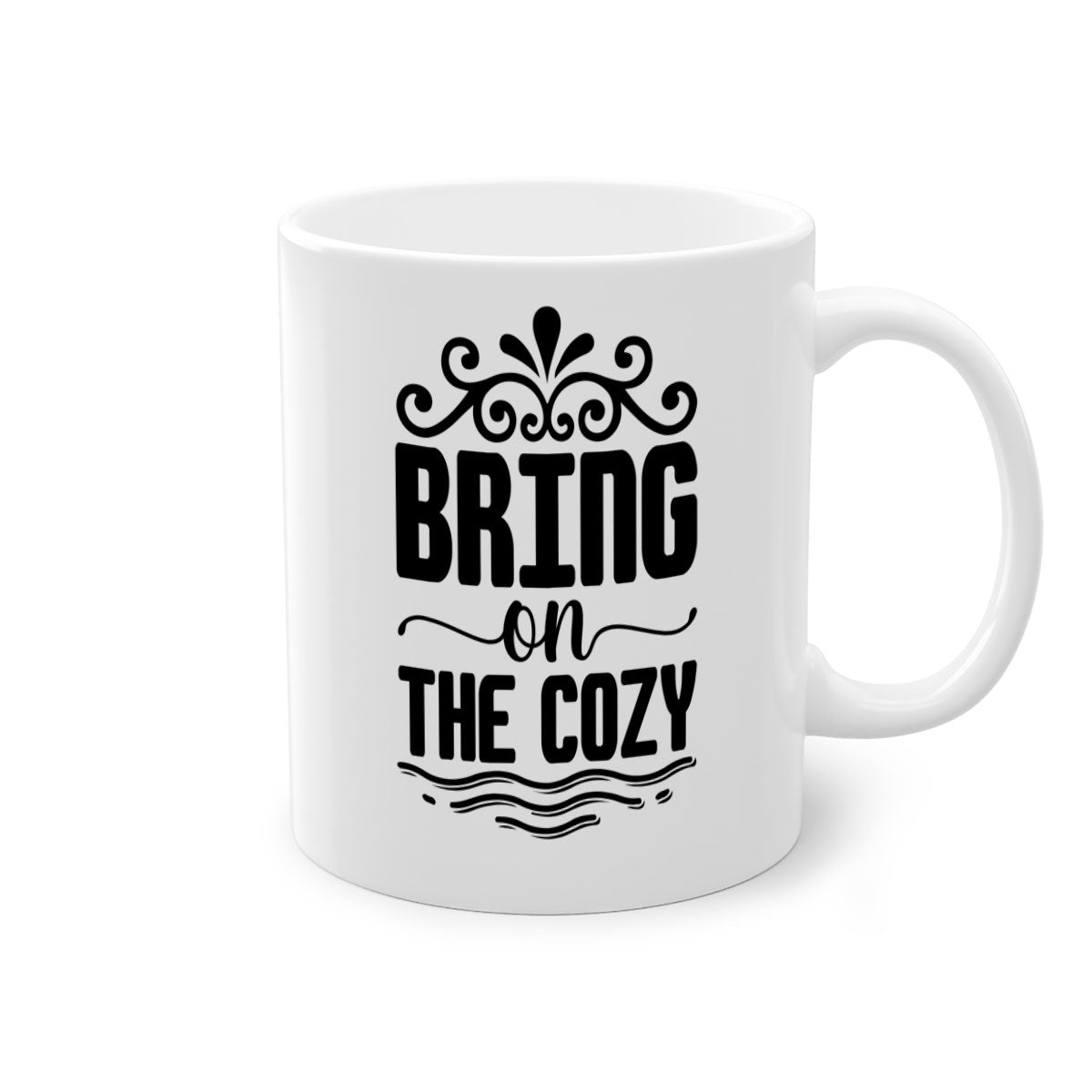 Bring on the Cozy 27# winter mug featuring a glossy finish, colored handle, and interior, available in five vibrant colors.