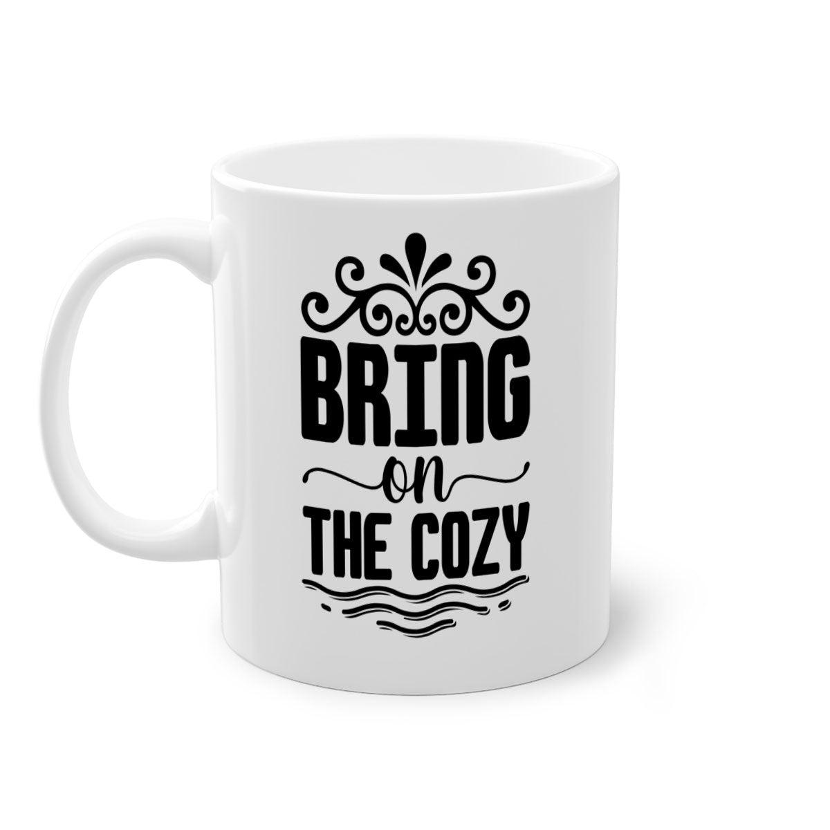 Bring on the Cozy 27# winter mug featuring a glossy finish, colored handle, and interior, available in five vibrant colors.