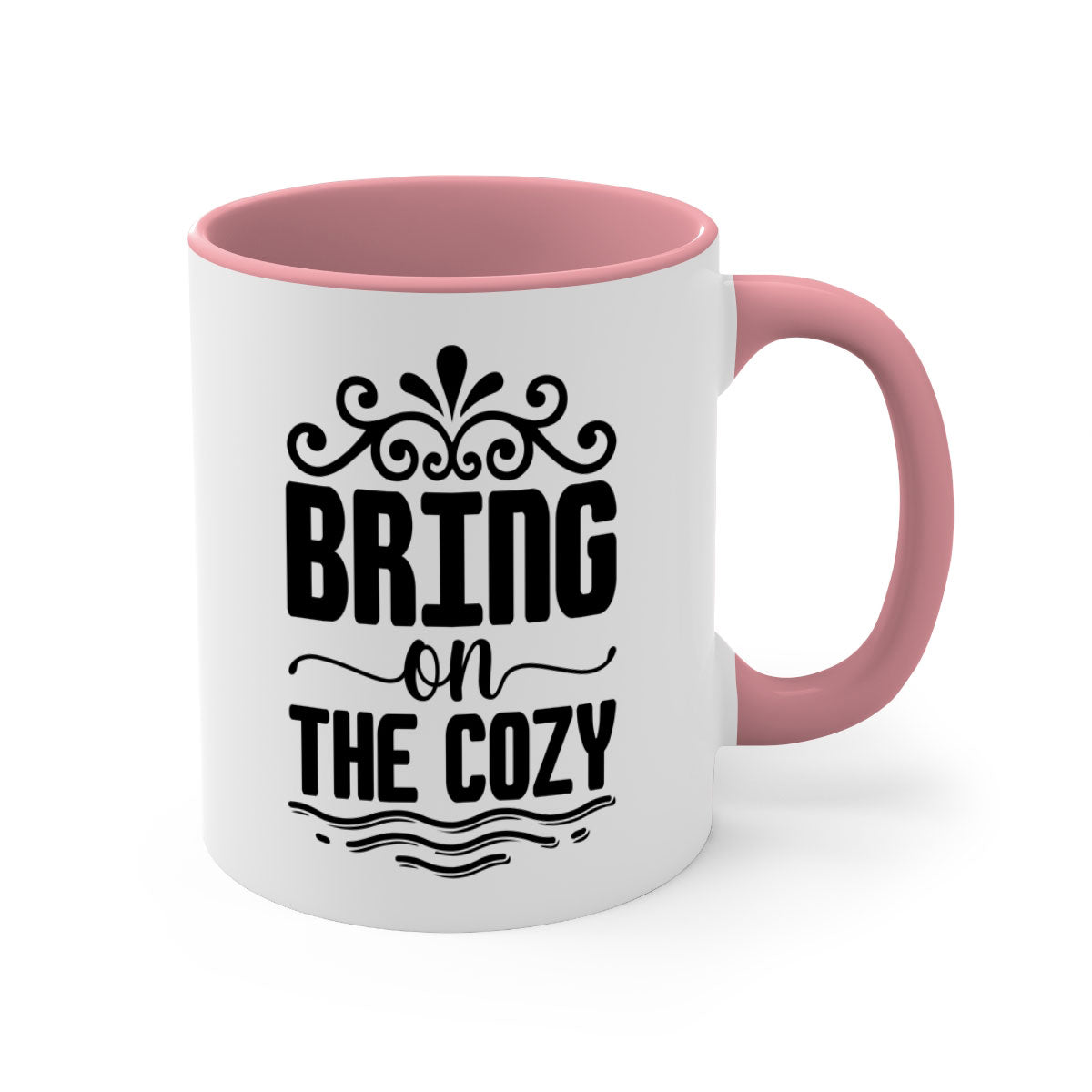 Bring on the Cozy 27# winter mug featuring a glossy finish, colored handle, and interior, available in five vibrant colors.