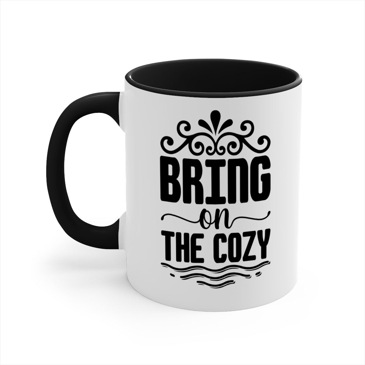 Bring on the Cozy 27# winter mug featuring a glossy finish, colored handle, and interior, available in five vibrant colors.