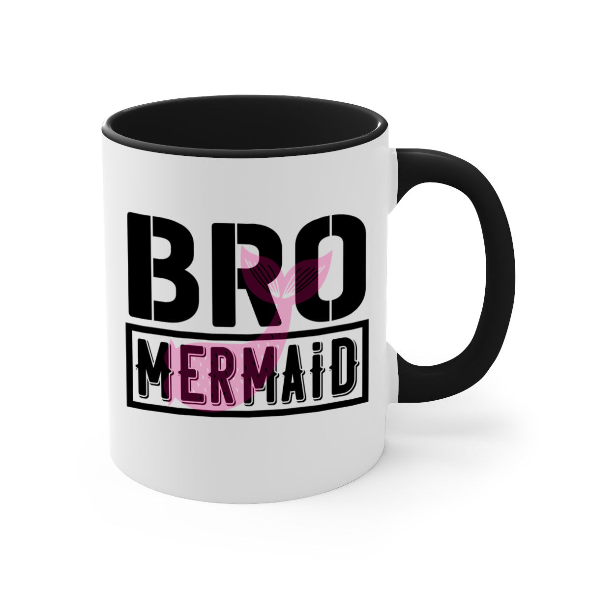 Bro Mermaid 85# Mug featuring a glossy finish with a colored handle and interior, available in five vibrant colors.