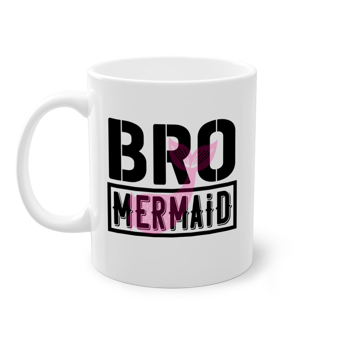 Bro Mermaid 85# Mug featuring a glossy finish with a colored handle and interior, available in five vibrant colors.
