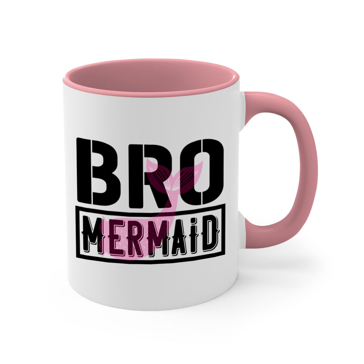 Bro Mermaid 85# Mug featuring a glossy finish with a colored handle and interior, available in five vibrant colors.
