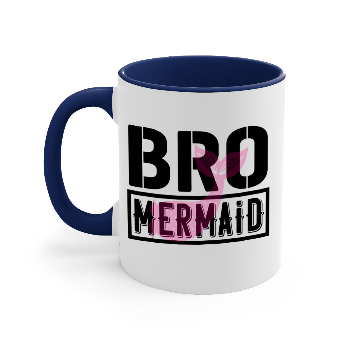 Bro Mermaid 85# Mug featuring a glossy finish with a colored handle and interior, available in five vibrant colors.