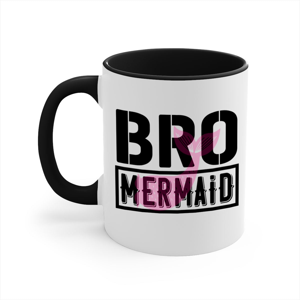 Bro Mermaid 85# Mug featuring a glossy finish with a colored handle and interior, available in five vibrant colors.
