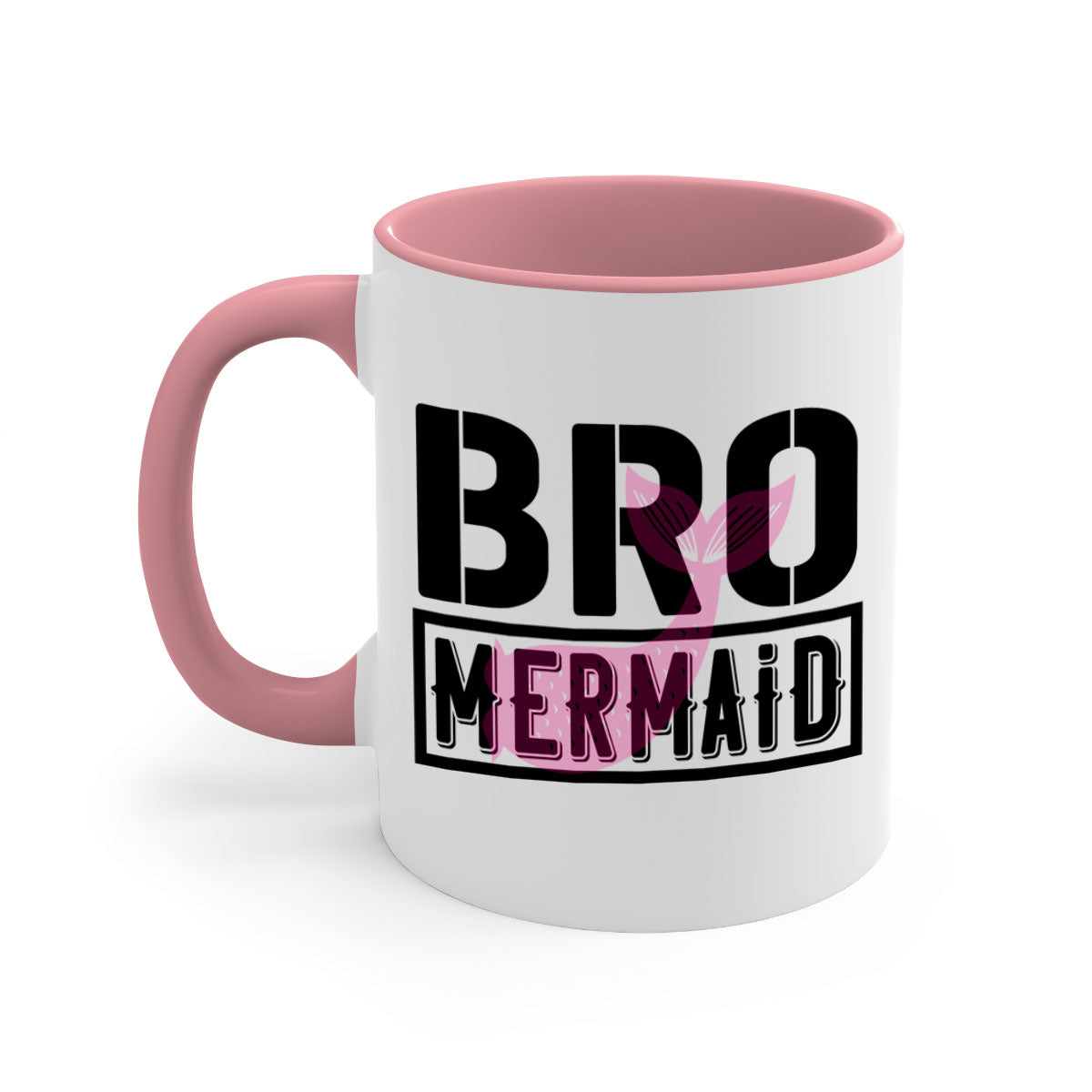 Bro Mermaid 85# Mug featuring a glossy finish with a colored handle and interior, available in five vibrant colors.