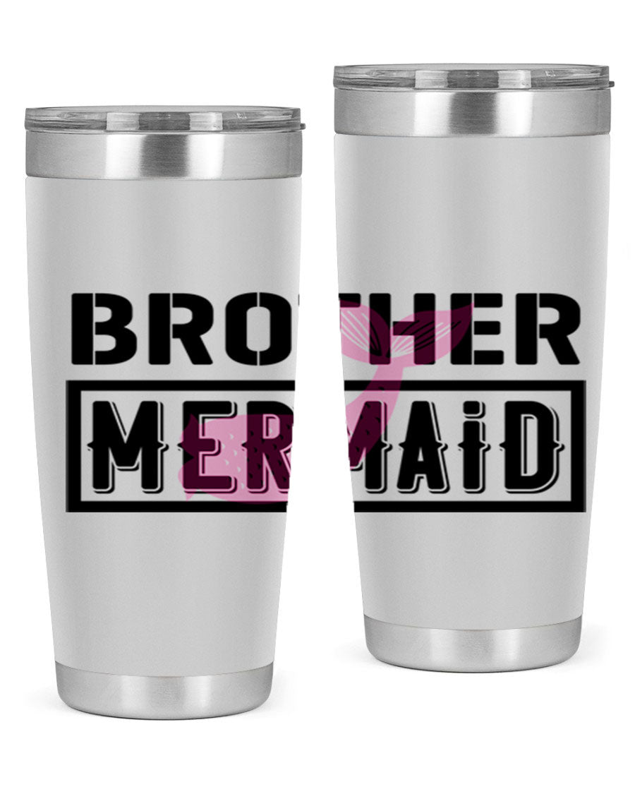 Brother Mermaid 86# 20oz tumbler featuring double wall vacuum insulation and a stylish design, perfect for hot and cold beverages.