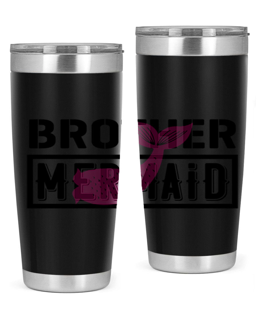 Brother Mermaid 86# 20oz tumbler featuring double wall vacuum insulation and a stylish design, perfect for hot and cold beverages.