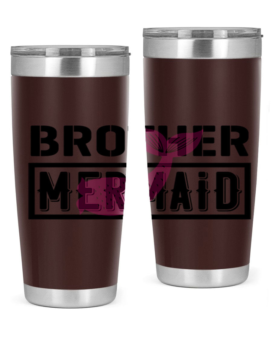 Brother Mermaid 86# 20oz tumbler featuring double wall vacuum insulation and a stylish design, perfect for hot and cold beverages.