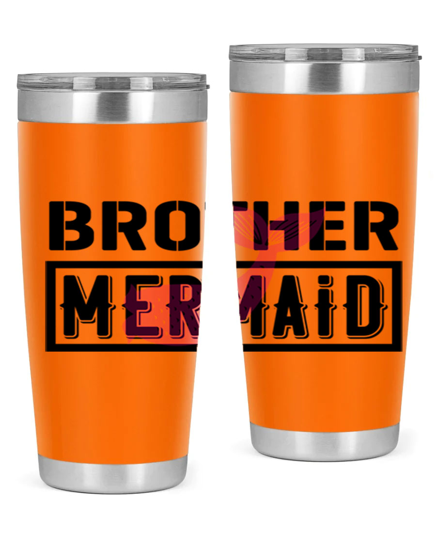Brother Mermaid 86# 20oz tumbler featuring double wall vacuum insulation and a stylish design, perfect for hot and cold beverages.