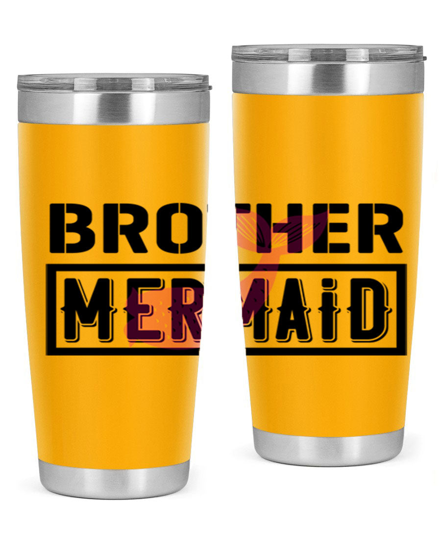 Brother Mermaid 86# 20oz tumbler featuring double wall vacuum insulation and a stylish design, perfect for hot and cold beverages.