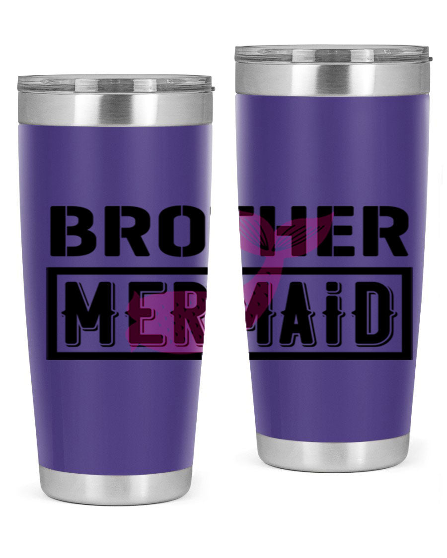 Brother Mermaid 86# 20oz tumbler featuring double wall vacuum insulation and a stylish design, perfect for hot and cold beverages.