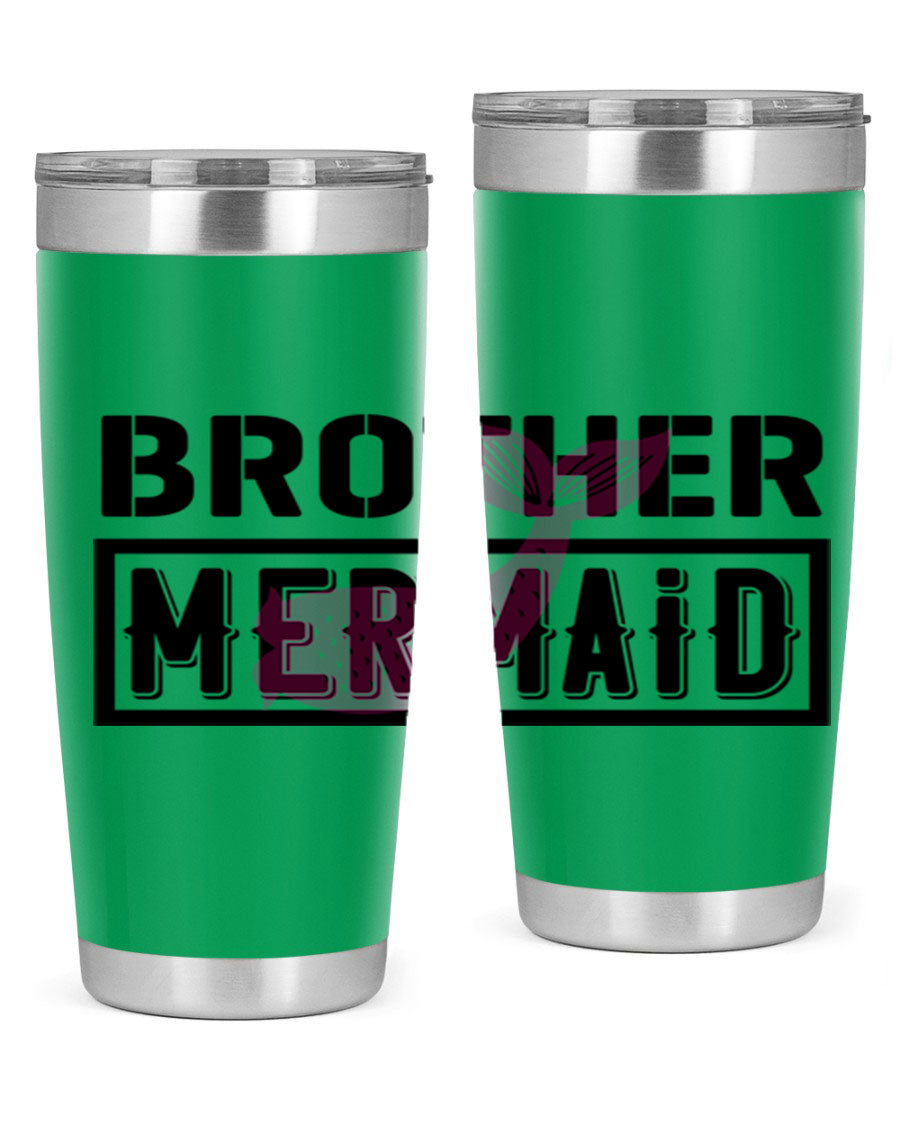 Brother Mermaid 86# 20oz tumbler featuring double wall vacuum insulation and a stylish design, perfect for hot and cold beverages.