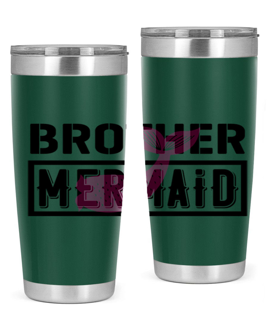 Brother Mermaid 86# 20oz tumbler featuring double wall vacuum insulation and a stylish design, perfect for hot and cold beverages.