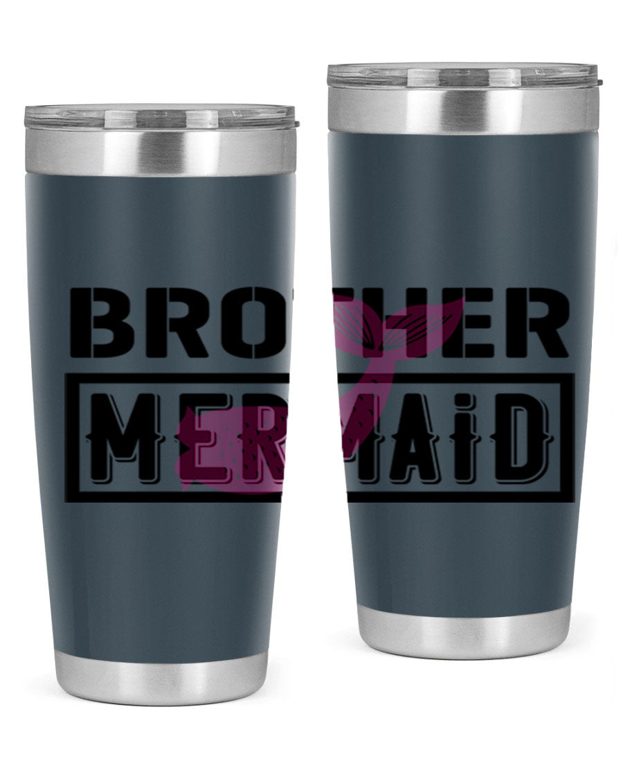 Brother Mermaid 86# 20oz tumbler featuring double wall vacuum insulation and a stylish design, perfect for hot and cold beverages.
