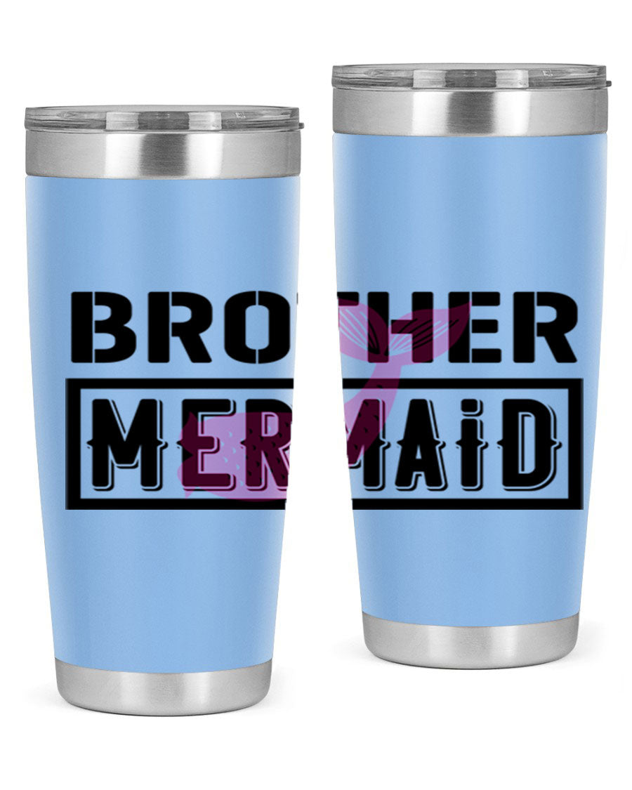 Brother Mermaid 86# 20oz tumbler featuring double wall vacuum insulation and a stylish design, perfect for hot and cold beverages.