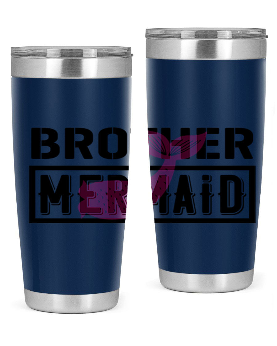 Brother Mermaid 86# 20oz tumbler featuring double wall vacuum insulation and a stylish design, perfect for hot and cold beverages.