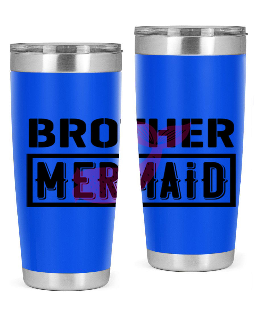 Brother Mermaid 86# 20oz tumbler featuring double wall vacuum insulation and a stylish design, perfect for hot and cold beverages.