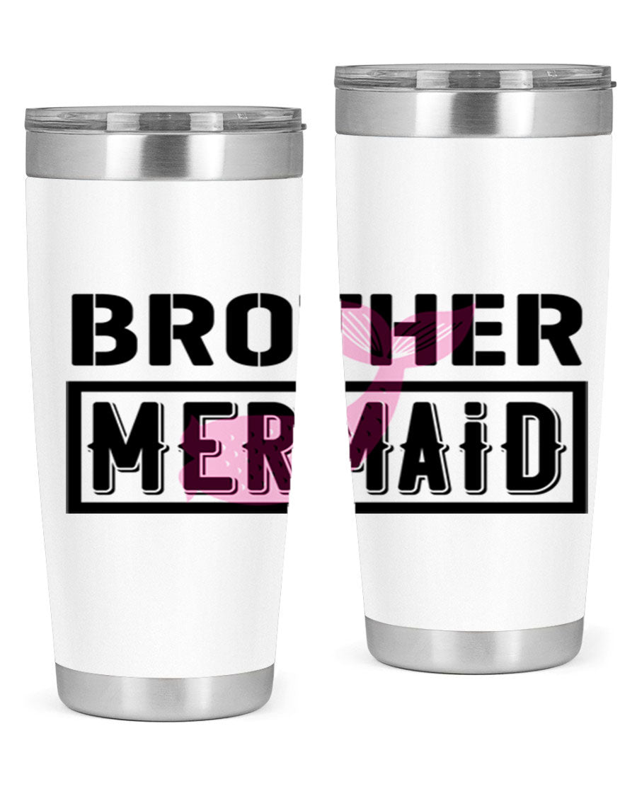 Brother Mermaid 86# 20oz tumbler featuring double wall vacuum insulation and a stylish design, perfect for hot and cold beverages.