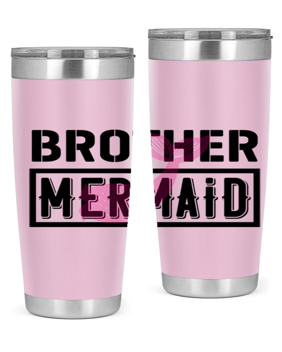 Brother Mermaid 86# 20oz tumbler featuring double wall vacuum insulation and a stylish design, perfect for hot and cold beverages.